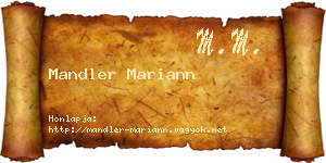 Mandler Mariann névjegykártya